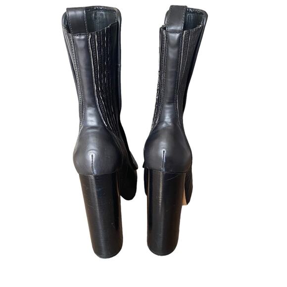 Alexander Wang Addison Platform Leather Heeled Black Blue Boots size 38 size 8 - Picture 11 of 14